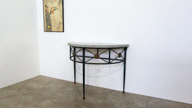 Stone-Top Iron Console
